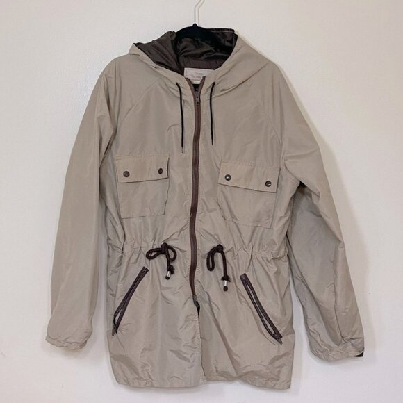 Vintage Sears The Men’s Store Tan Windbreaker Light rain Jacket 44 - Picture 1 of 6